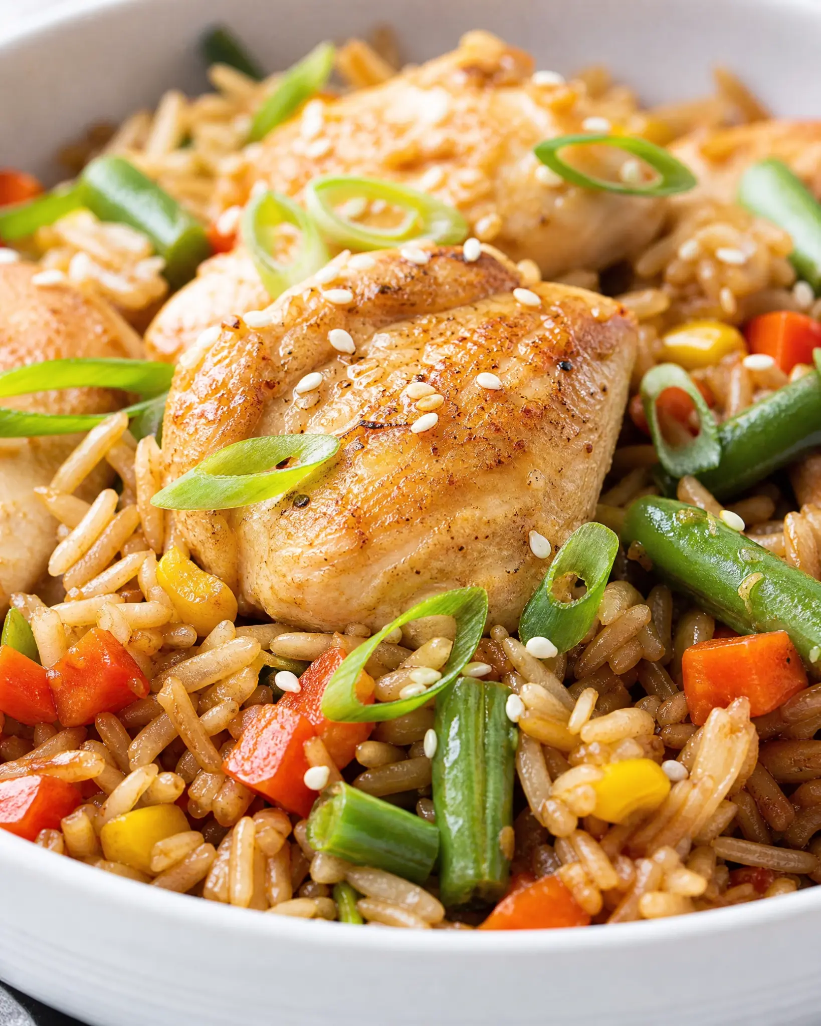 Chicken Fried Rice plated dinner